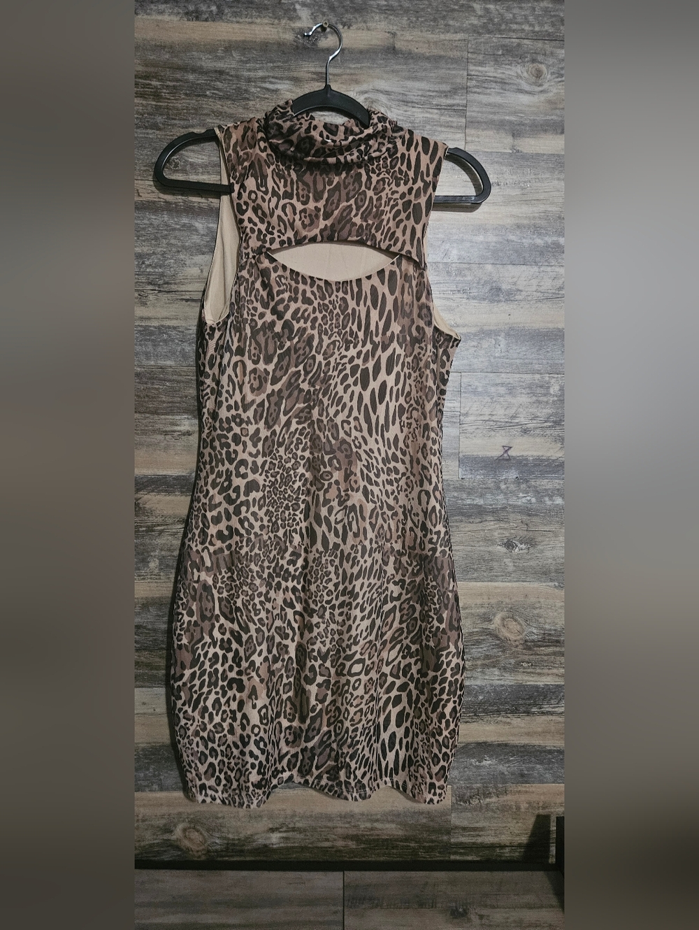 Bar III Leopard Print Cutout Bodycon Dress - Brown
